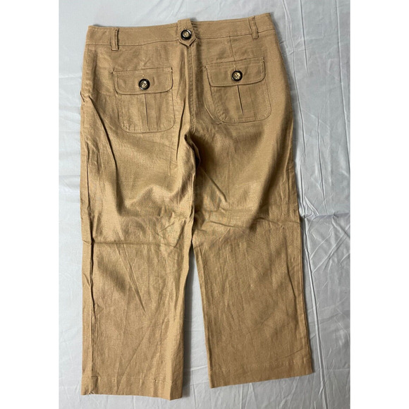 BCBG Maxazria Crop Linen Blend Canvas Chino Pants. Beige, Size 4. EUC!! - Picture 4 of 5
